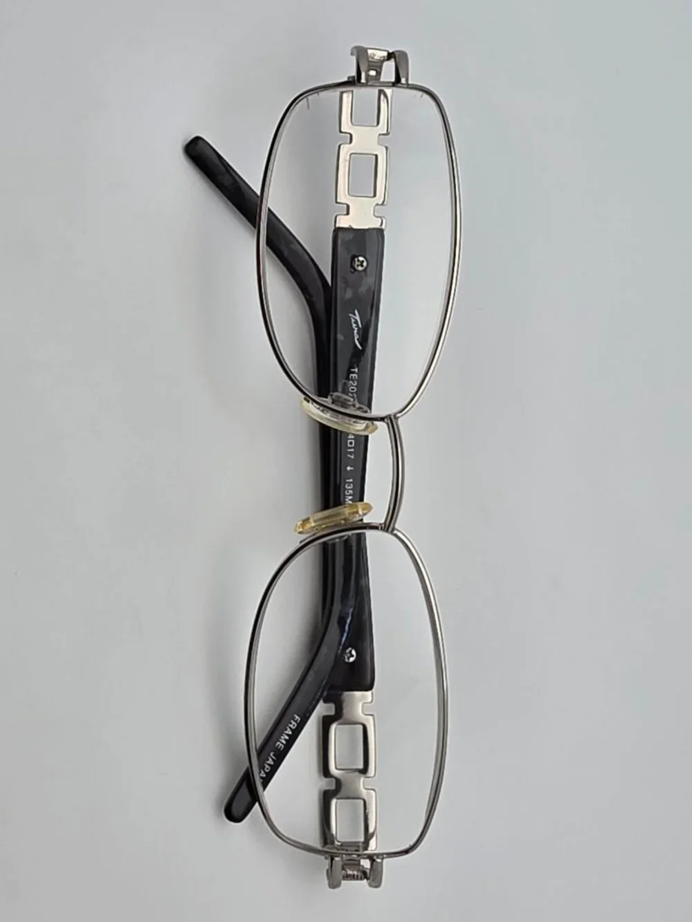 Tura TE202 Silver Black Tortoise Rhinestone Eyeglasses Frame Japan 54-17-135